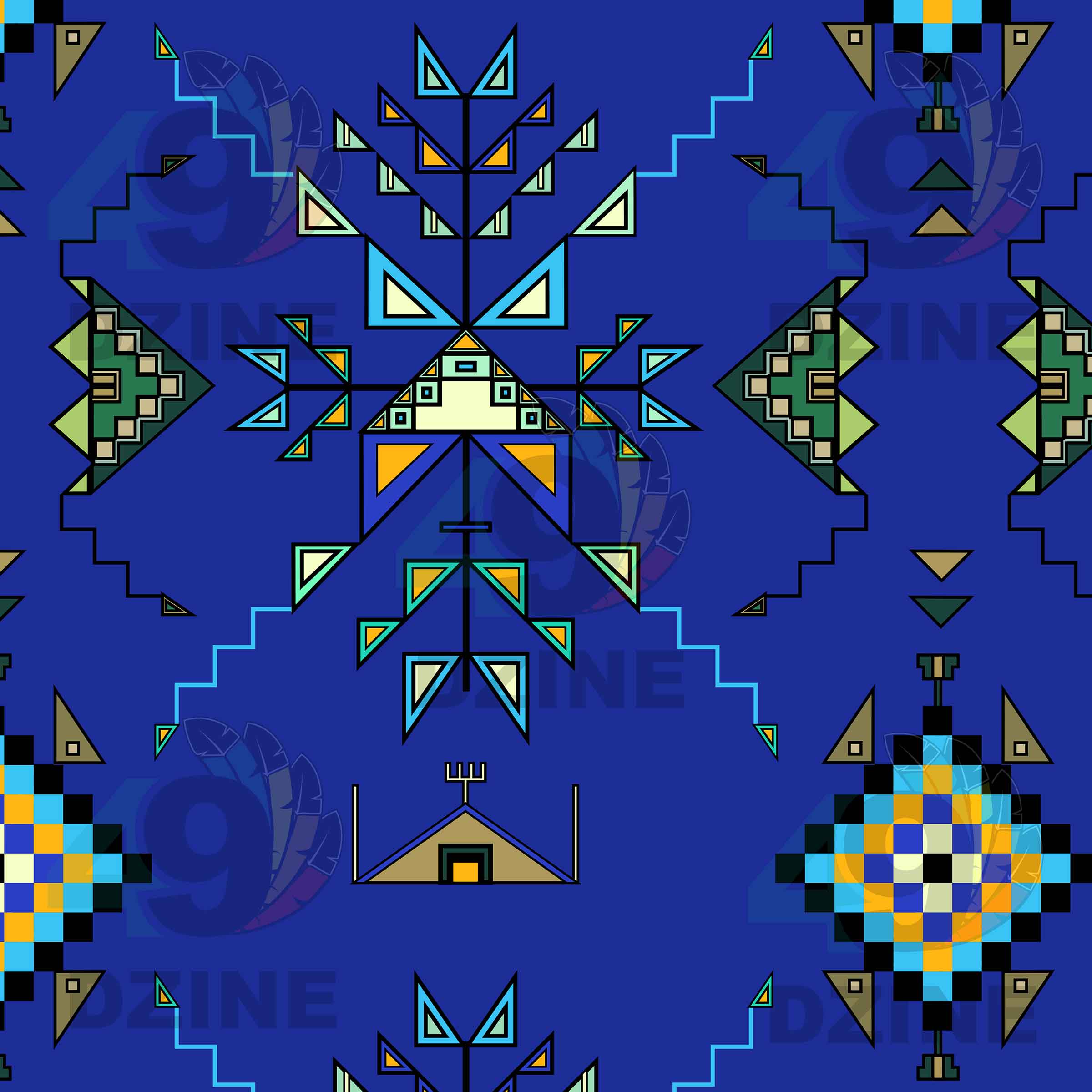 Bear Shield Dark Blue 42 Inch Cotton Poplin Pre Order