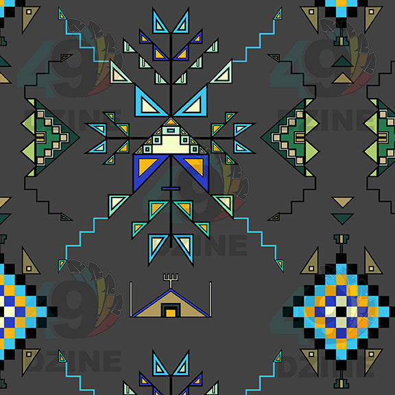 Bear Shield Gray Satin Fabric By the Yard Pre Order