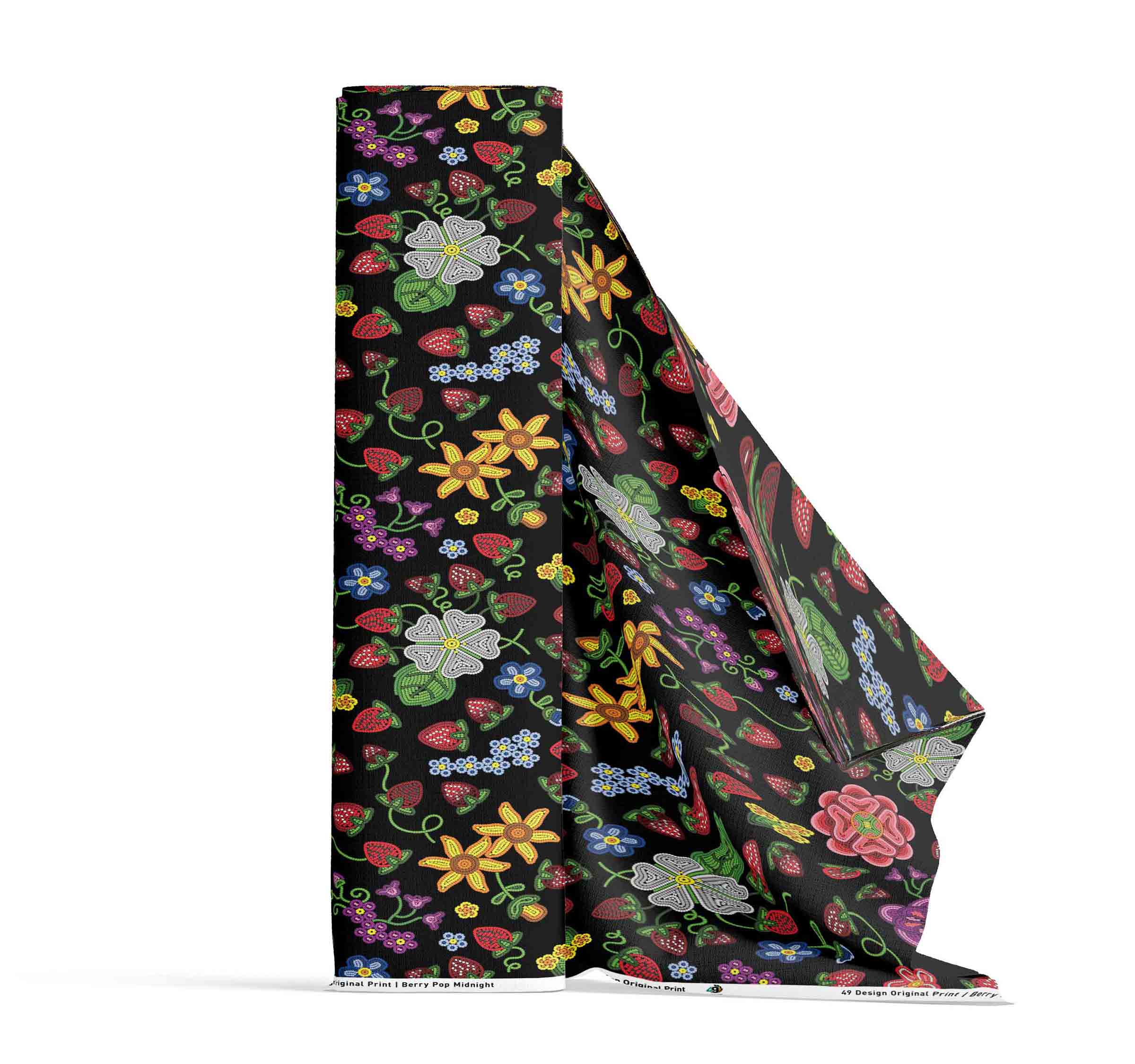 Berry Pop Midnight Satin Fabric By the Yard Pre Order