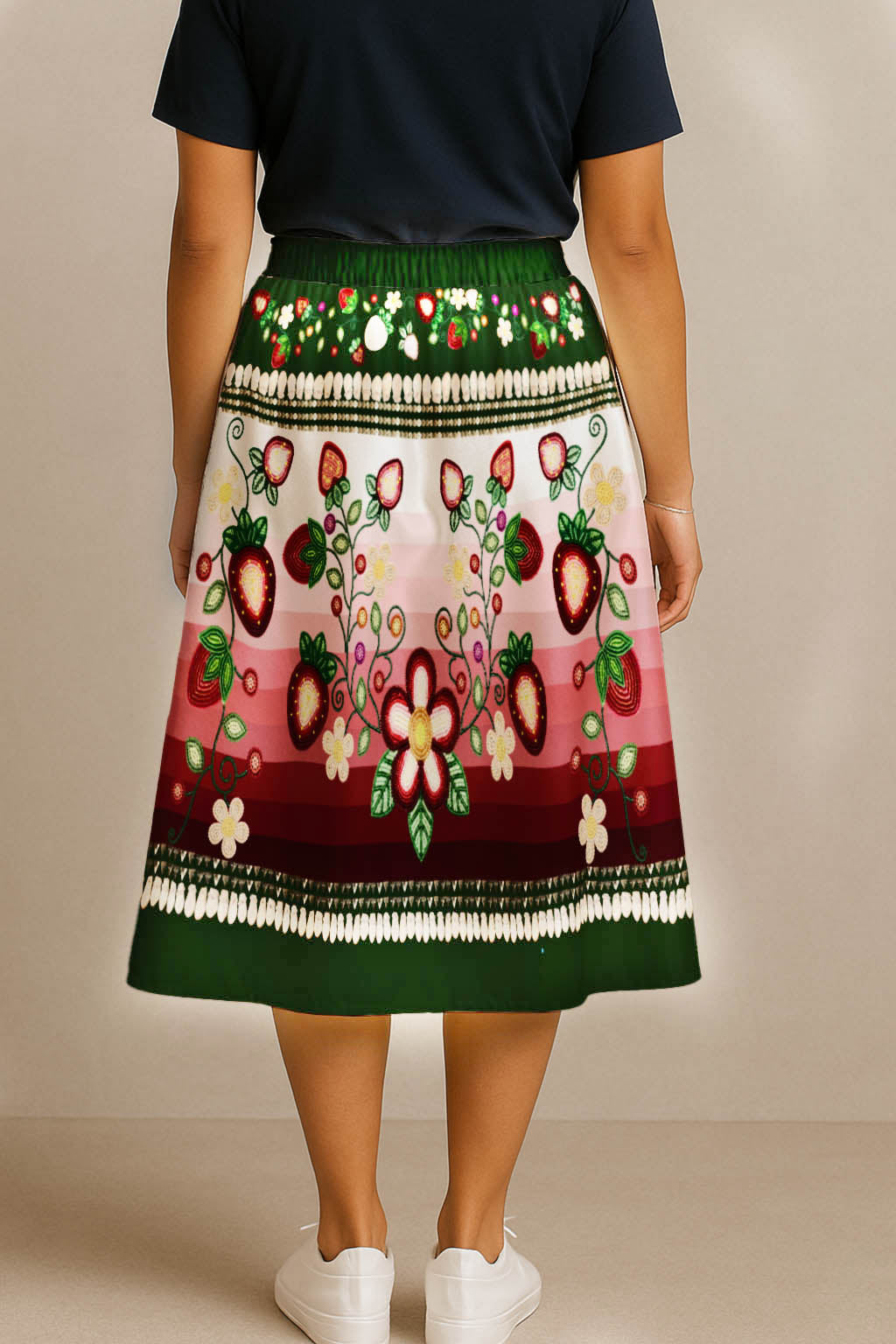 Berry Rites Hunter 1 Elastic Waist Pocket Midi Skirt