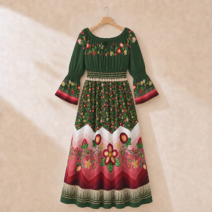 Berry Rites Hunter 2 Smocked Waist Peasant Dress