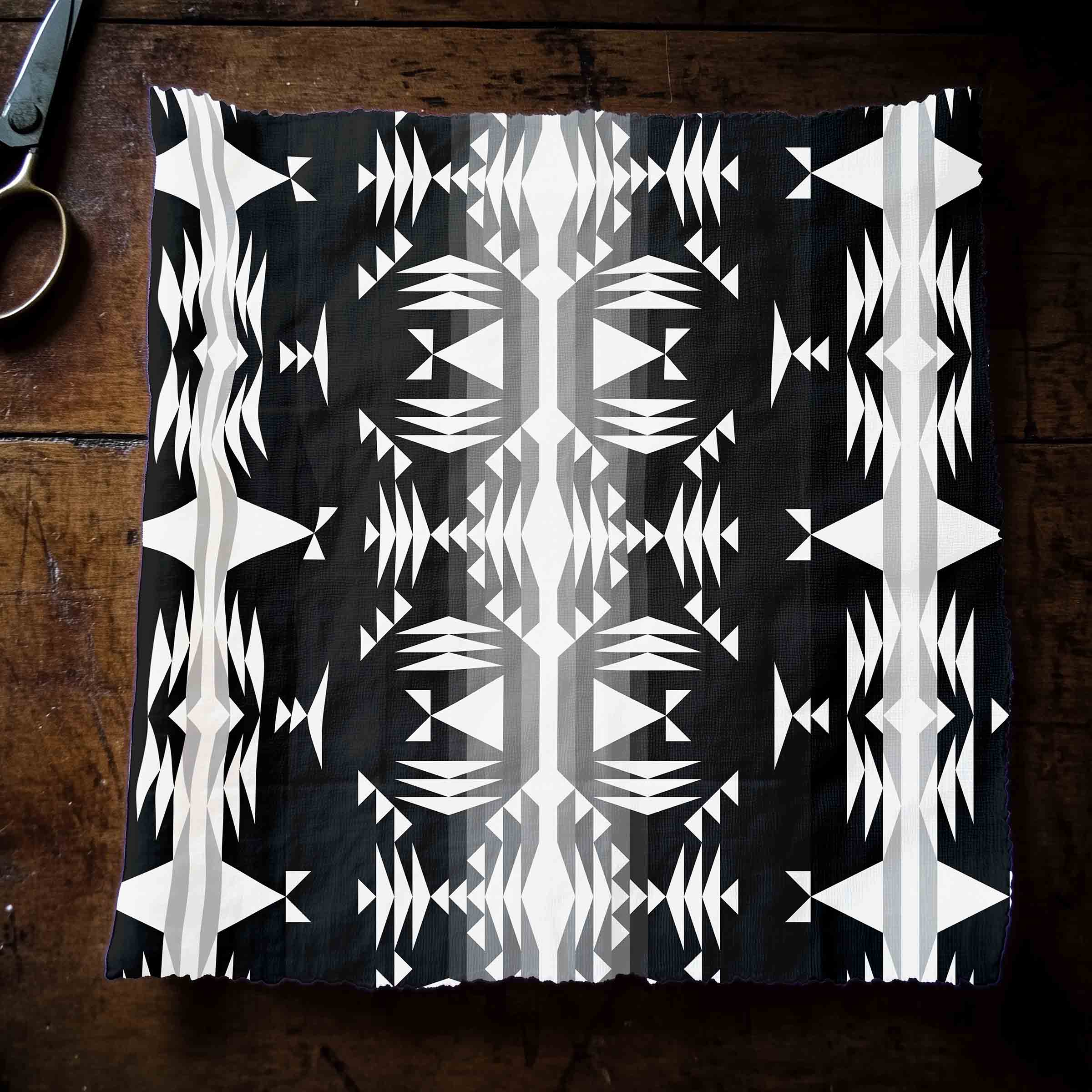 Between The Mountains Black and White 56 Inch Cotton Poplin Pre Order