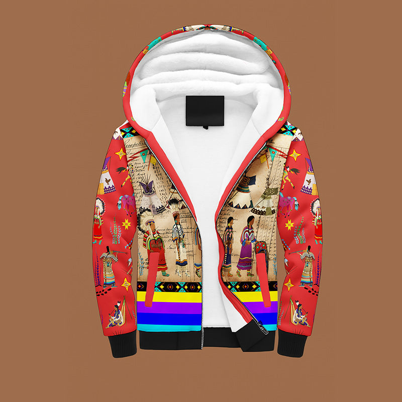 Blackfoot Line Red Men's Sherpa Hoodie