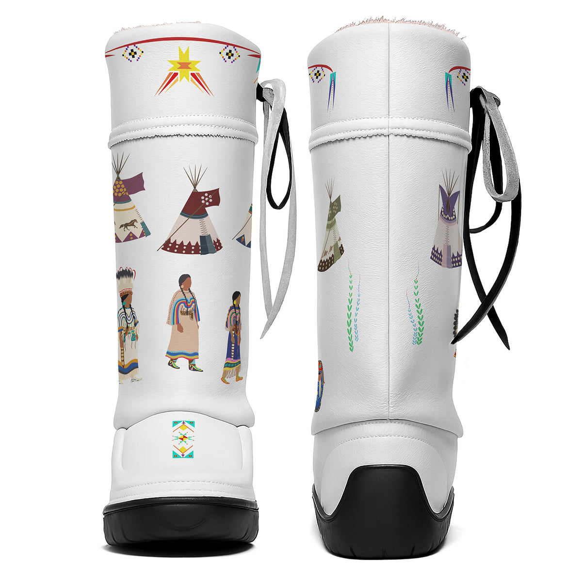 Blackfoot Line White Real Leather MocLux Tall