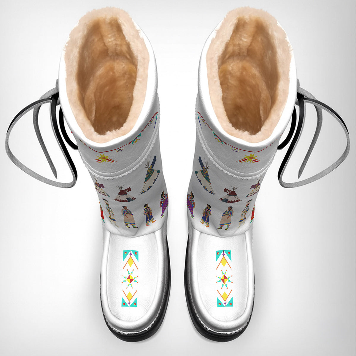Blackfoot Line White Real Leather MocLux Tall