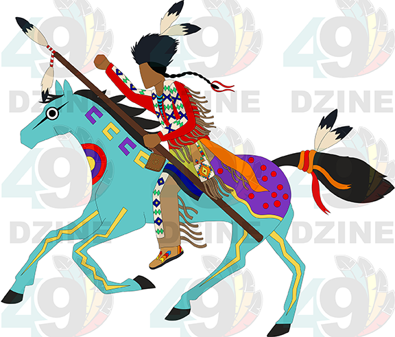 Blackfoot Warrior on Horse 1 Transfer (Various Sizes)