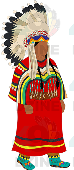 Blackfoot Women in Regalia with Headdress Transfer (Various Sizes)