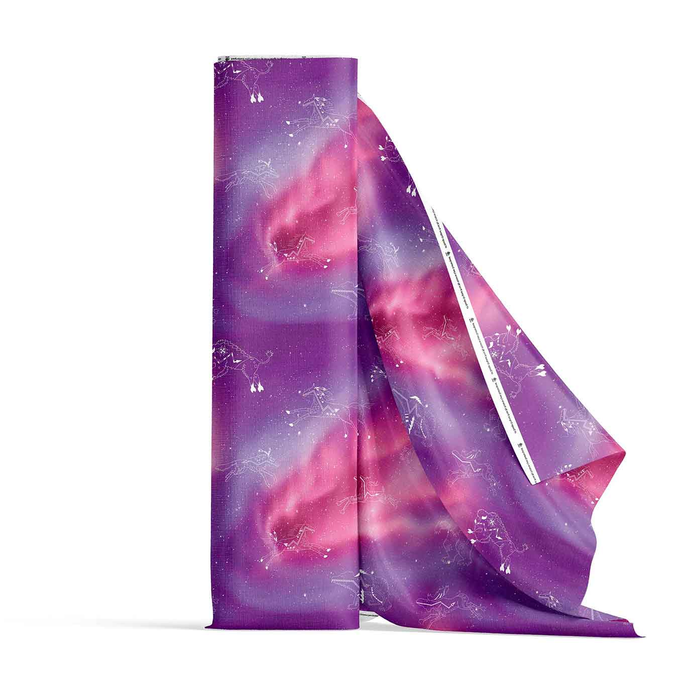 Animal Ancestors Aurora Gases Pink and Purple Satin Fabric By the Yard Pre Order