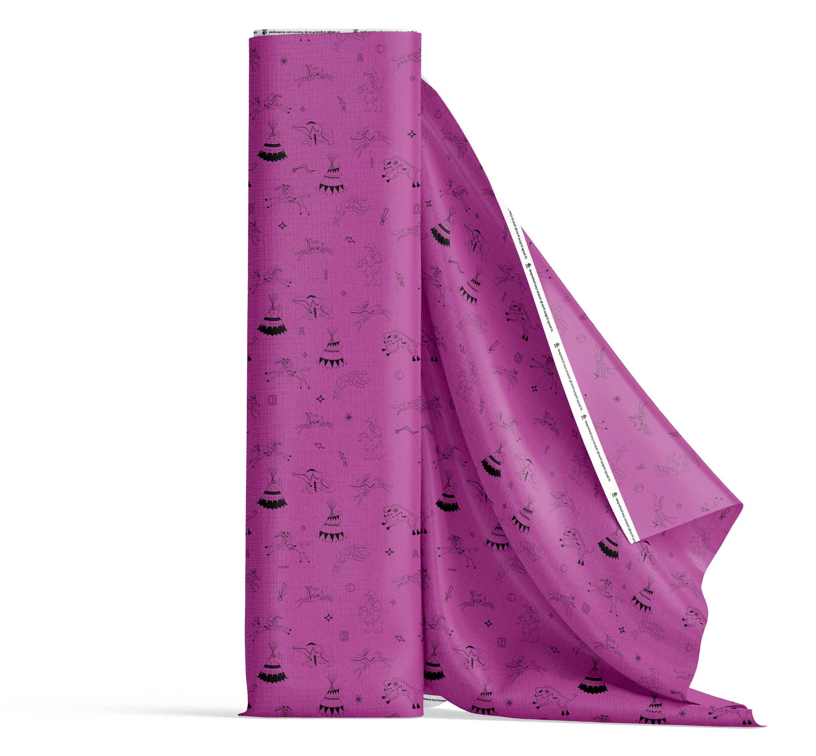 Ledger Dabbles Magenta Satin Fabric By the Yard Pre Order