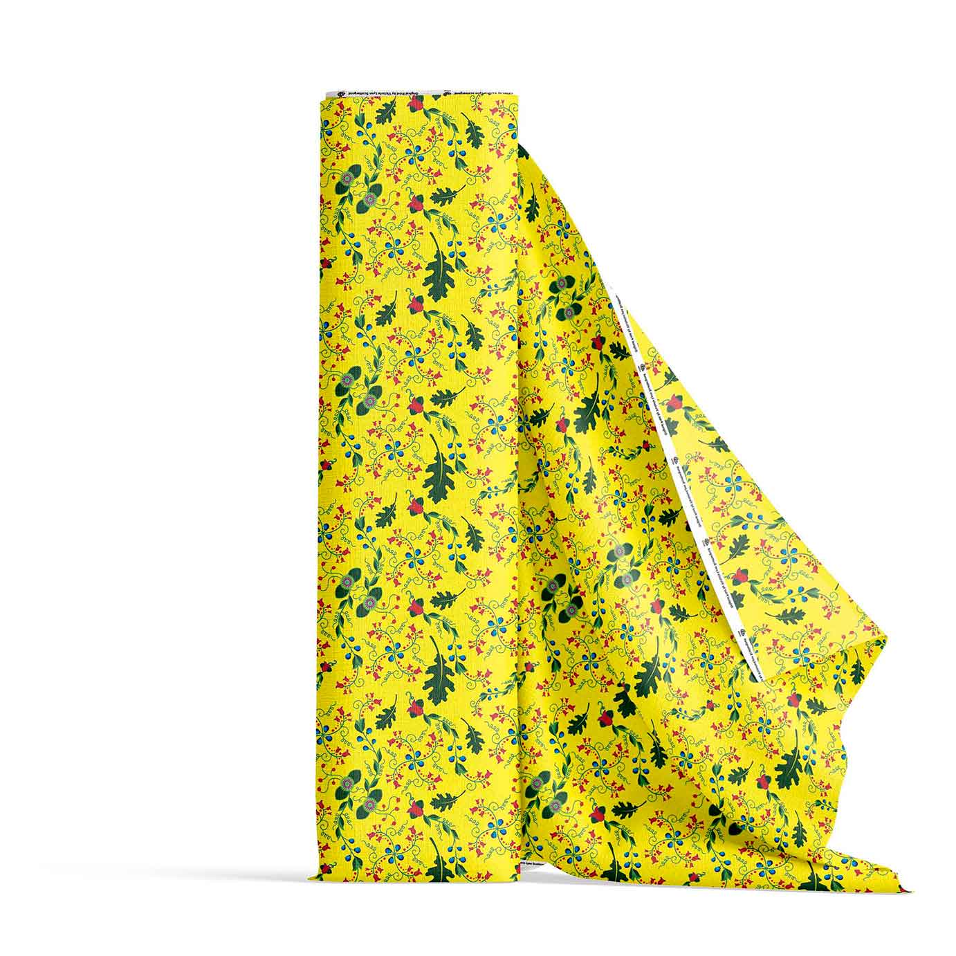 Vine Life Lemon Satin Fabric By the Yard Pre Order