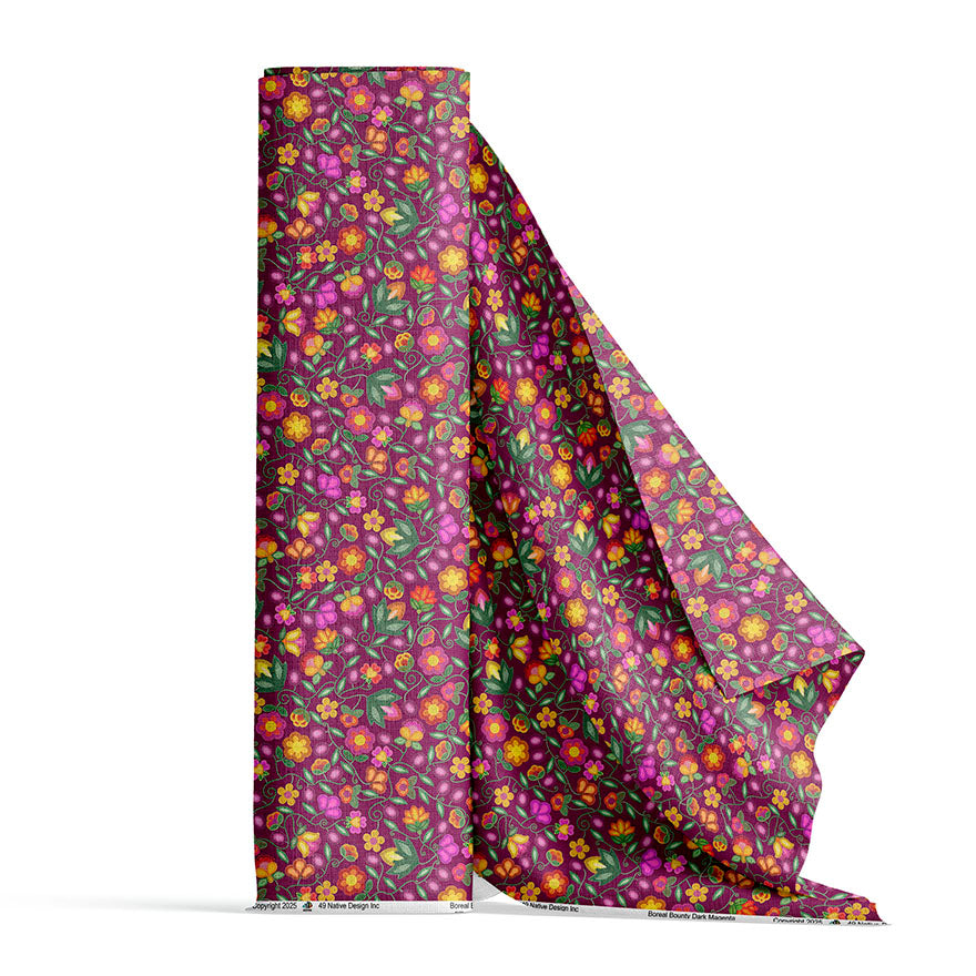 Boreal Bounty Dark Magenta 42 Inch Cotton Poplin Pre Order