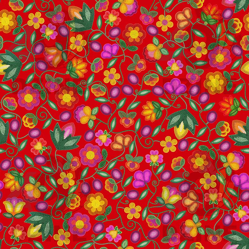 Boreal Bounty Red Satin Fabric By the Yard Pre Order