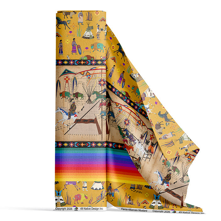 Broken Dowry Mustard Satin Fabric By the Yard Pre Order