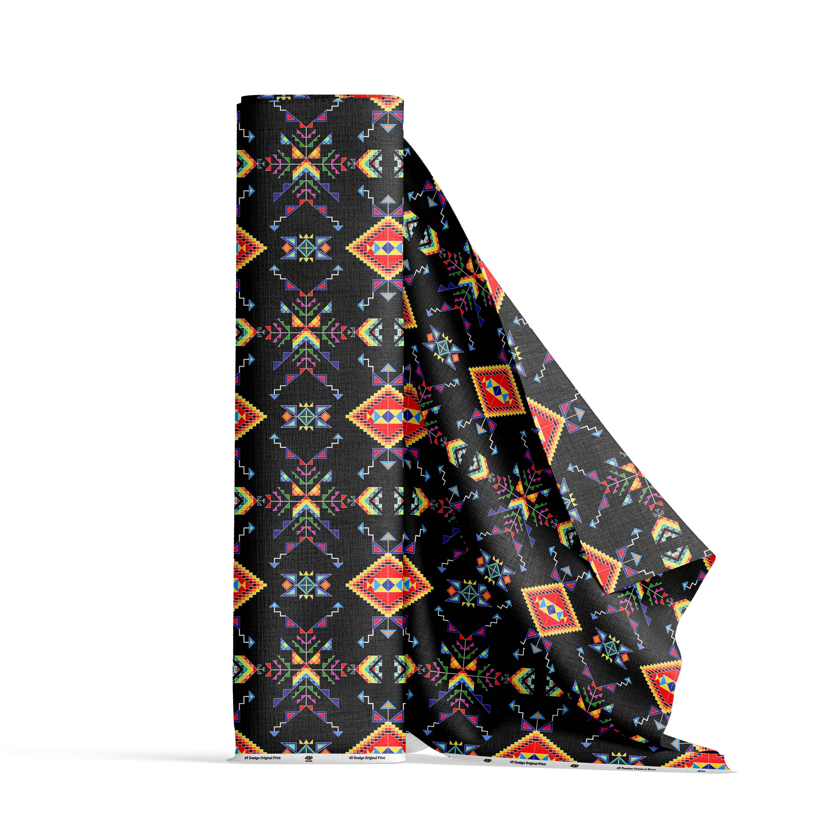 Buffalo Jump Black Satin Fabric By the Yard Pre Order