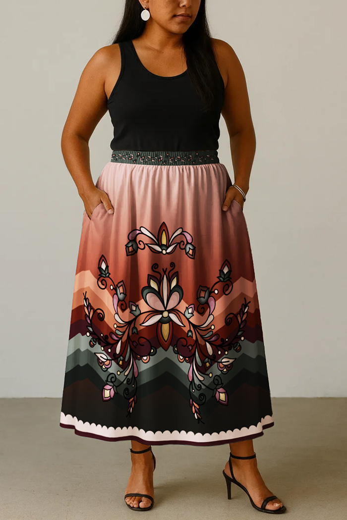 Burnt Sky Petals Skirt