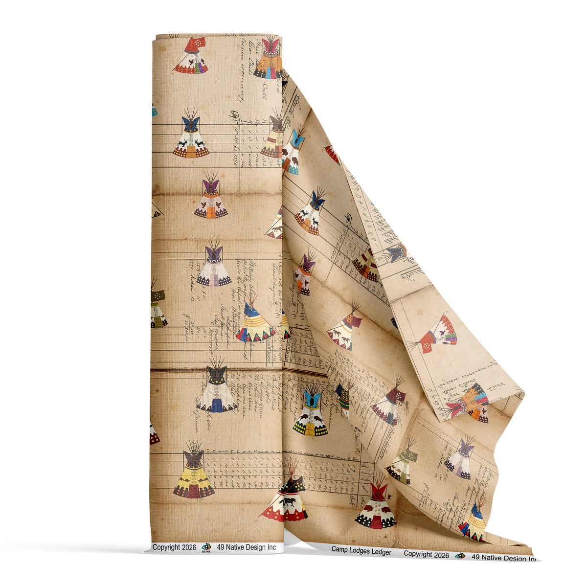 Camp Lodges Ledger Satin Fabric By the Yard Pre Order