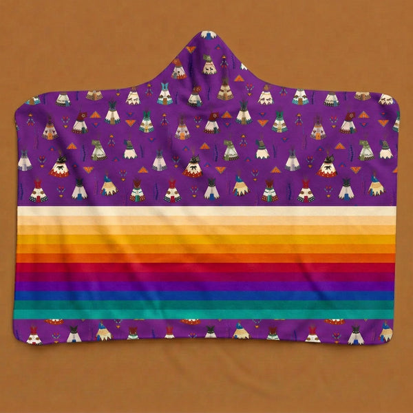 Camp Lodges Purple Hooded Blanket