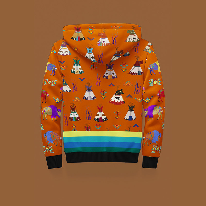 Camp Lodge Orange Sherpa Hoodie