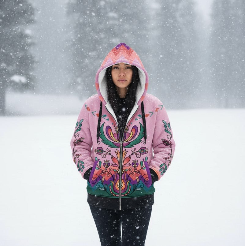 Cedar Wind Bloom Women's Sherpa Hoodie