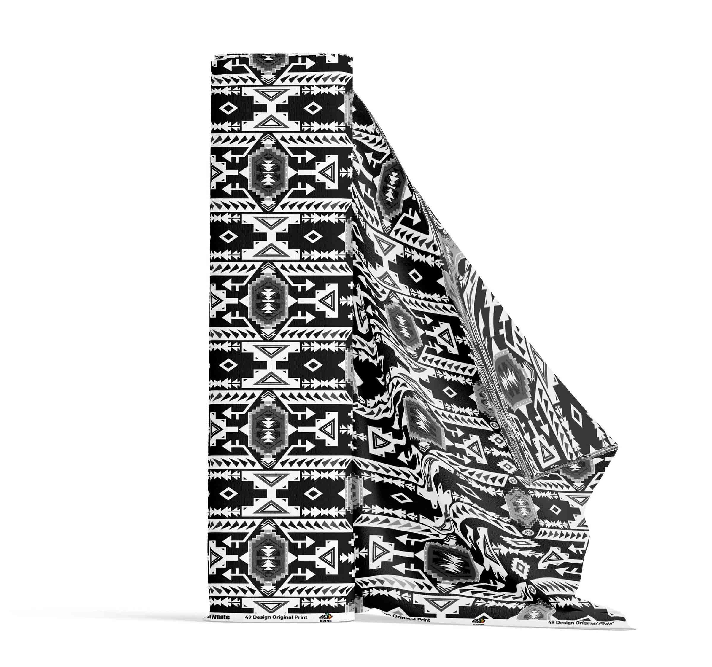 Chiefs Mountain Black and White Satin Fabric By the Yard Pre Order