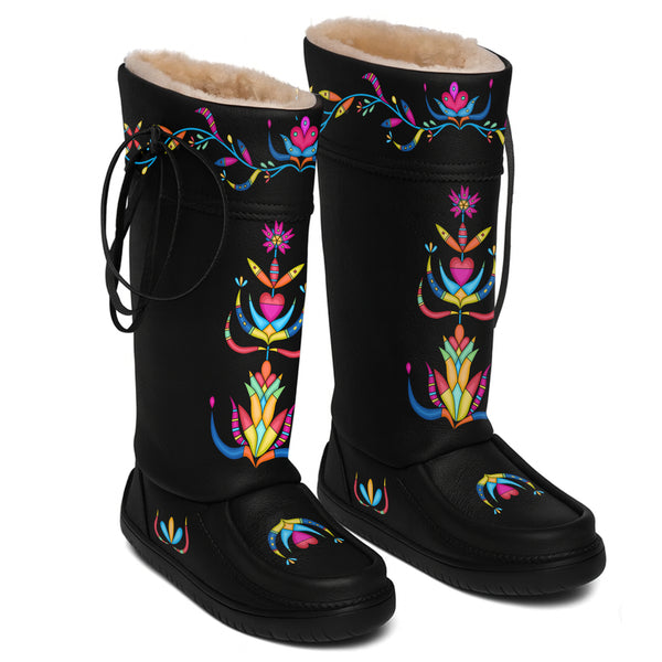Cradle Creek Radiance Black Real Leather MocLux Tall