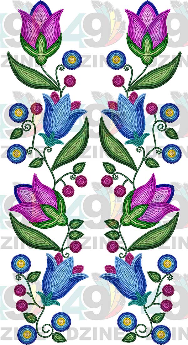 Crimson Bloom Beadwork Two arm pieces Transfer (Various Sizes)