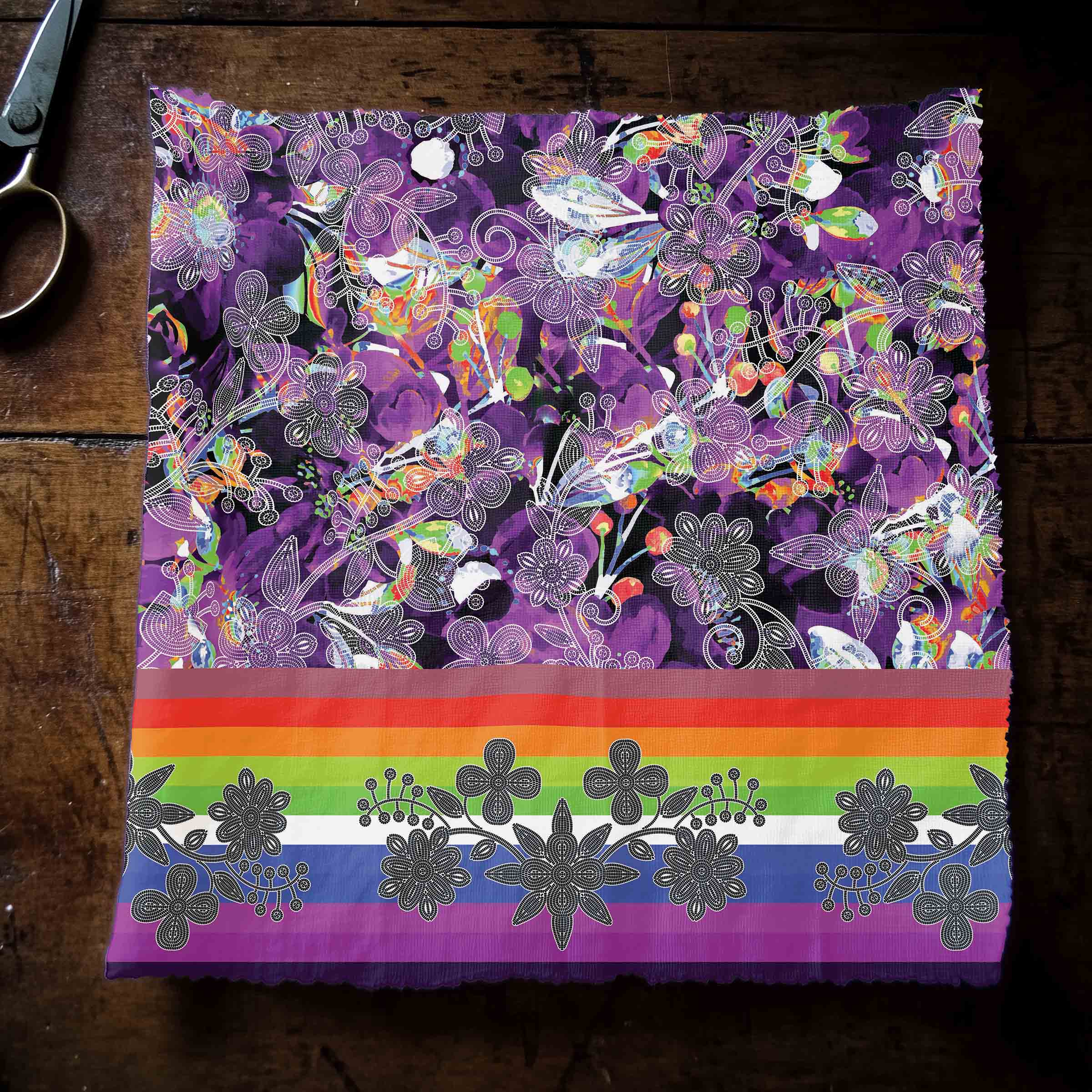 Culture in Nature Purple Satin Fabric By the Yard Pre Order