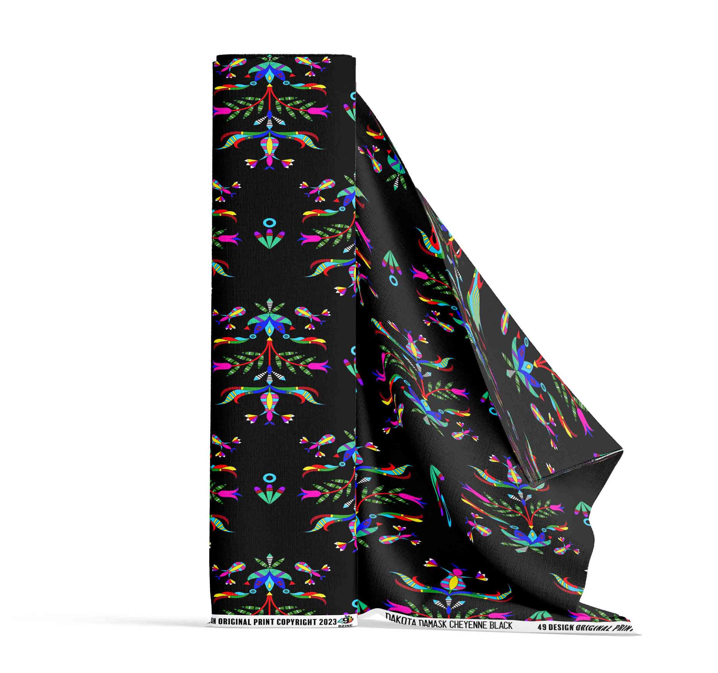 Dakota Damask Black Satin Fabric By the Yard Pre Order