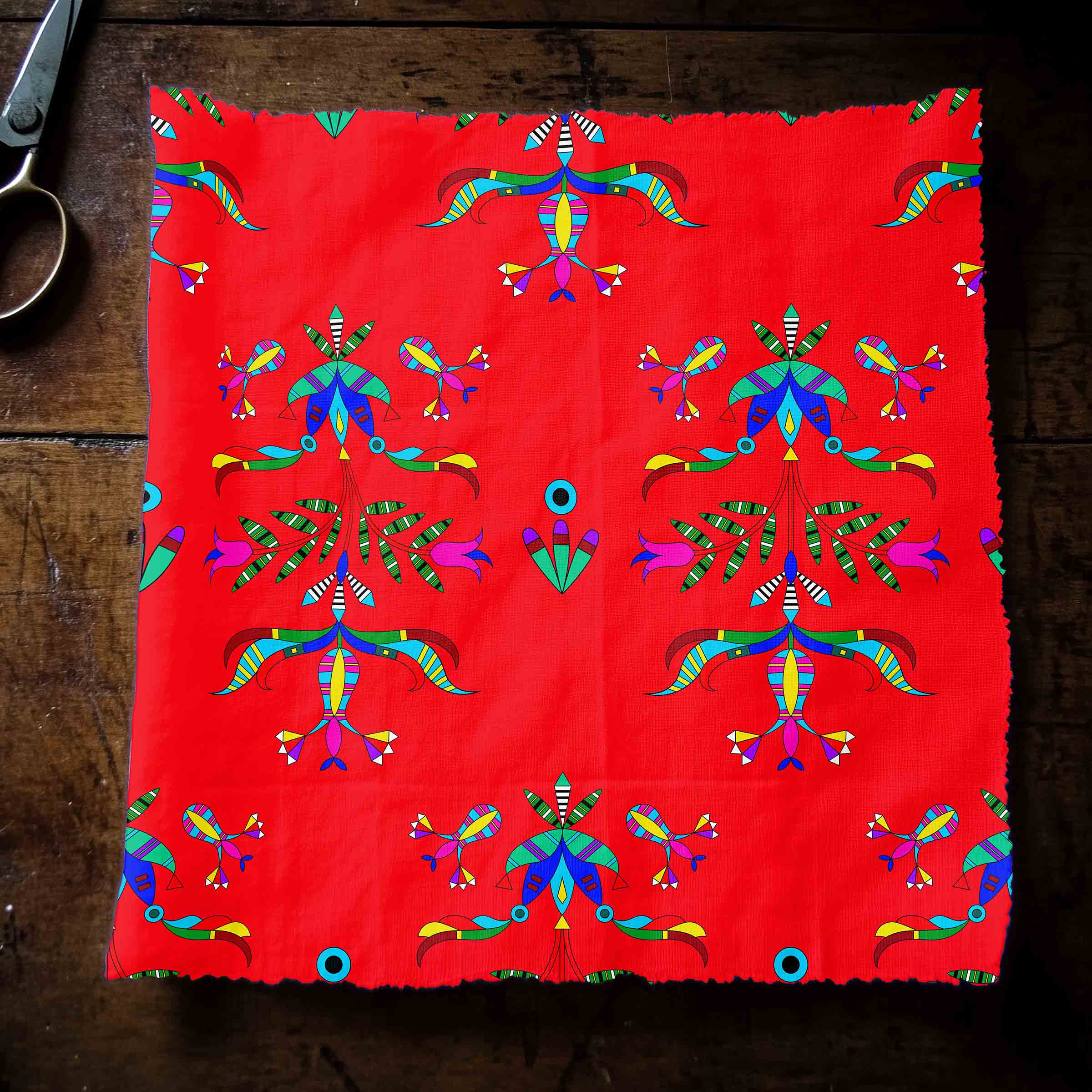 Dakota Damask Red 56 Inch Cotton Poplin Pre Order