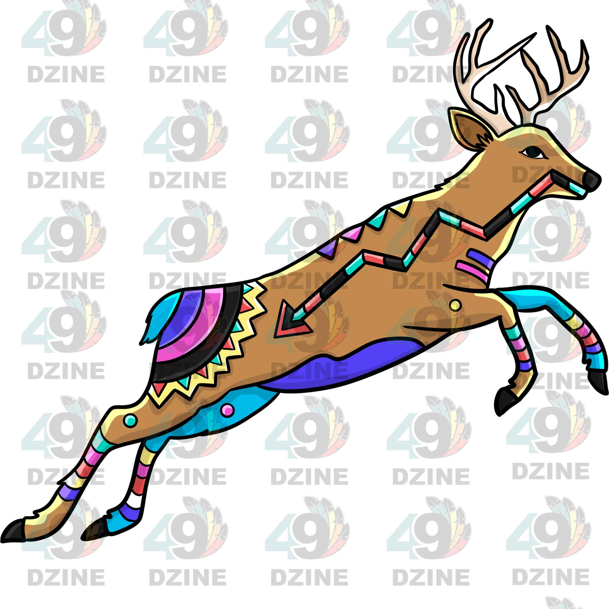 Deer 4 Colored Transfer (Various Sizes)