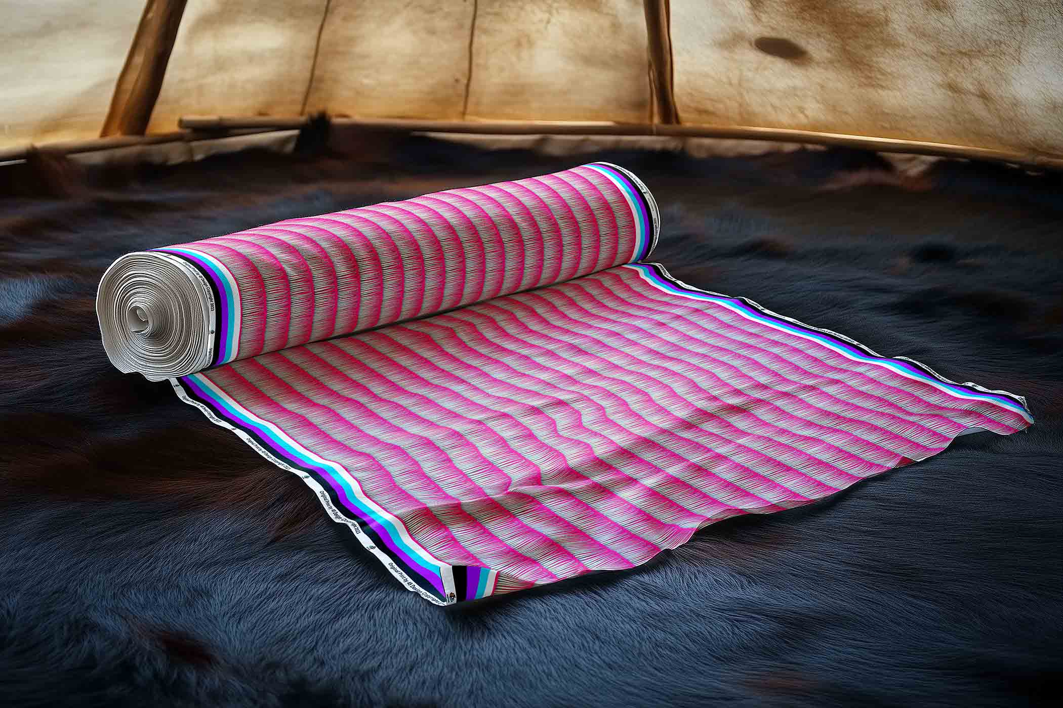 Dentalium on Pink 42 Inch Cotton Poplin Pre Order