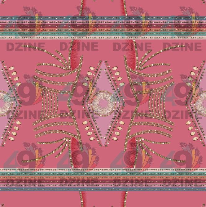Dreams of Deco Pink 56 Inch Cotton Poplin Pre Order