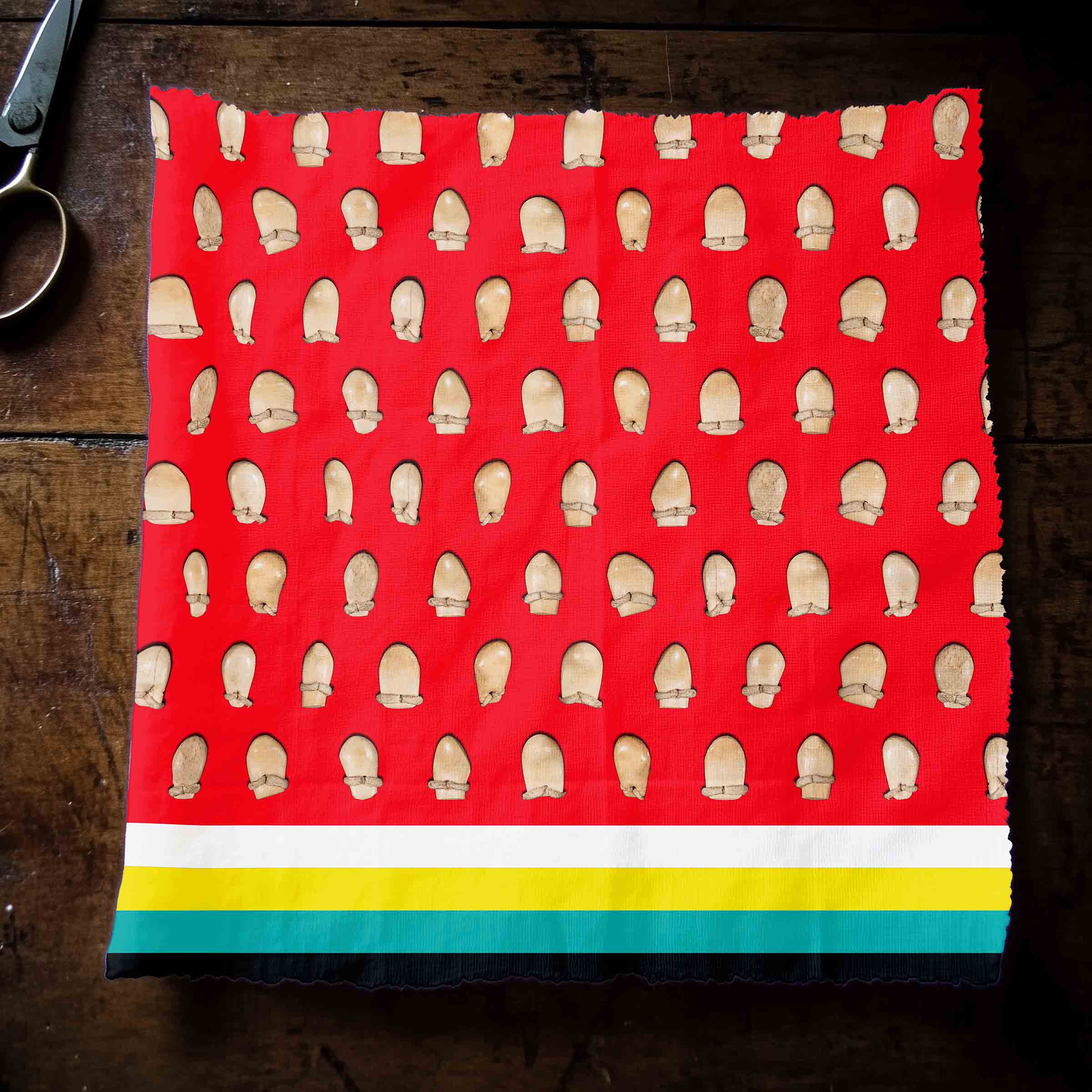 Elk Teeth on Red 56 Inch Cotton Poplin Pre Order