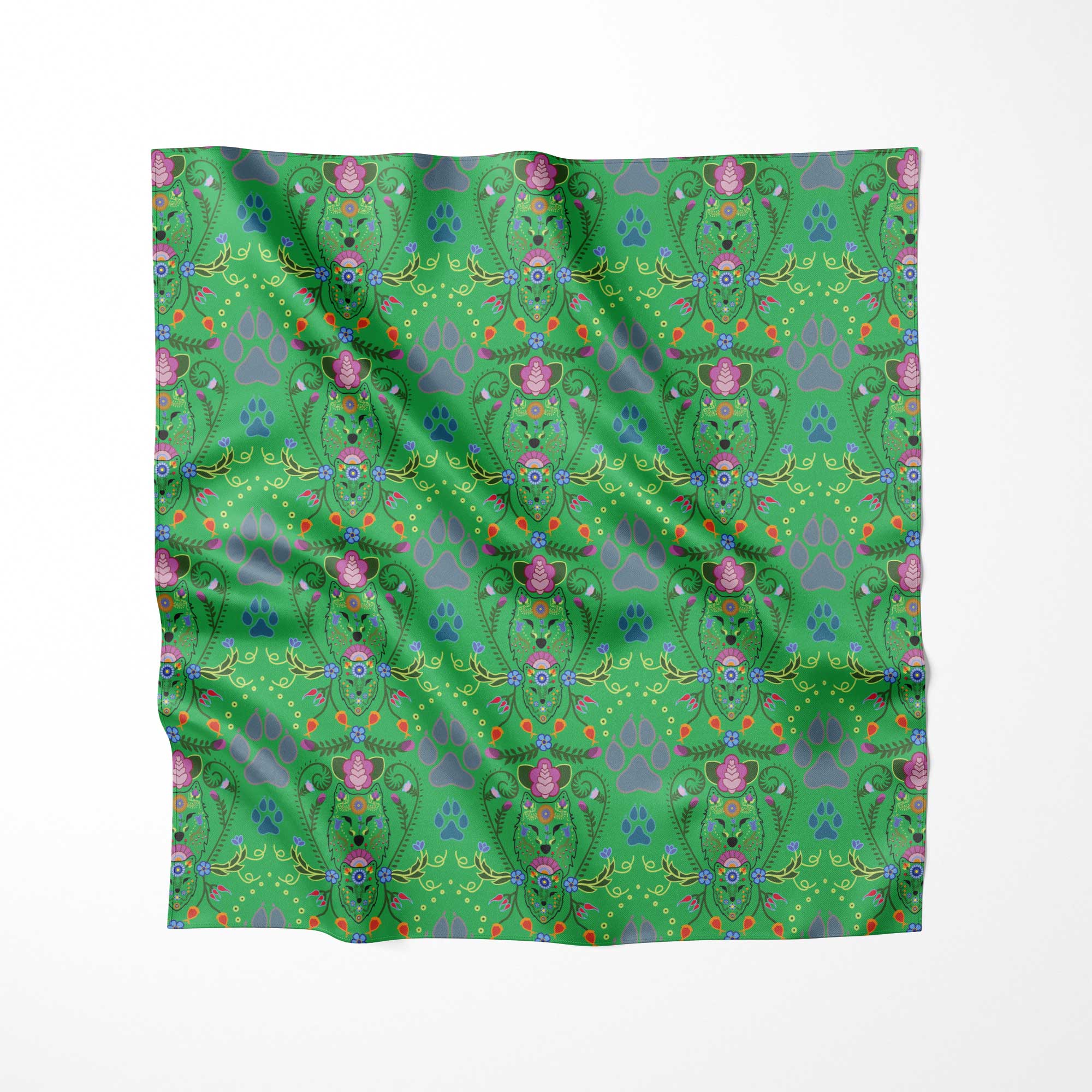 Wolf Kin Emerald Satin Fabric By the Yard Pre Order