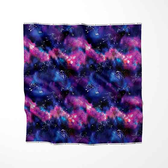 Animal Ancestors Blue and Pink Satin Fabric By the Yard Pre Order