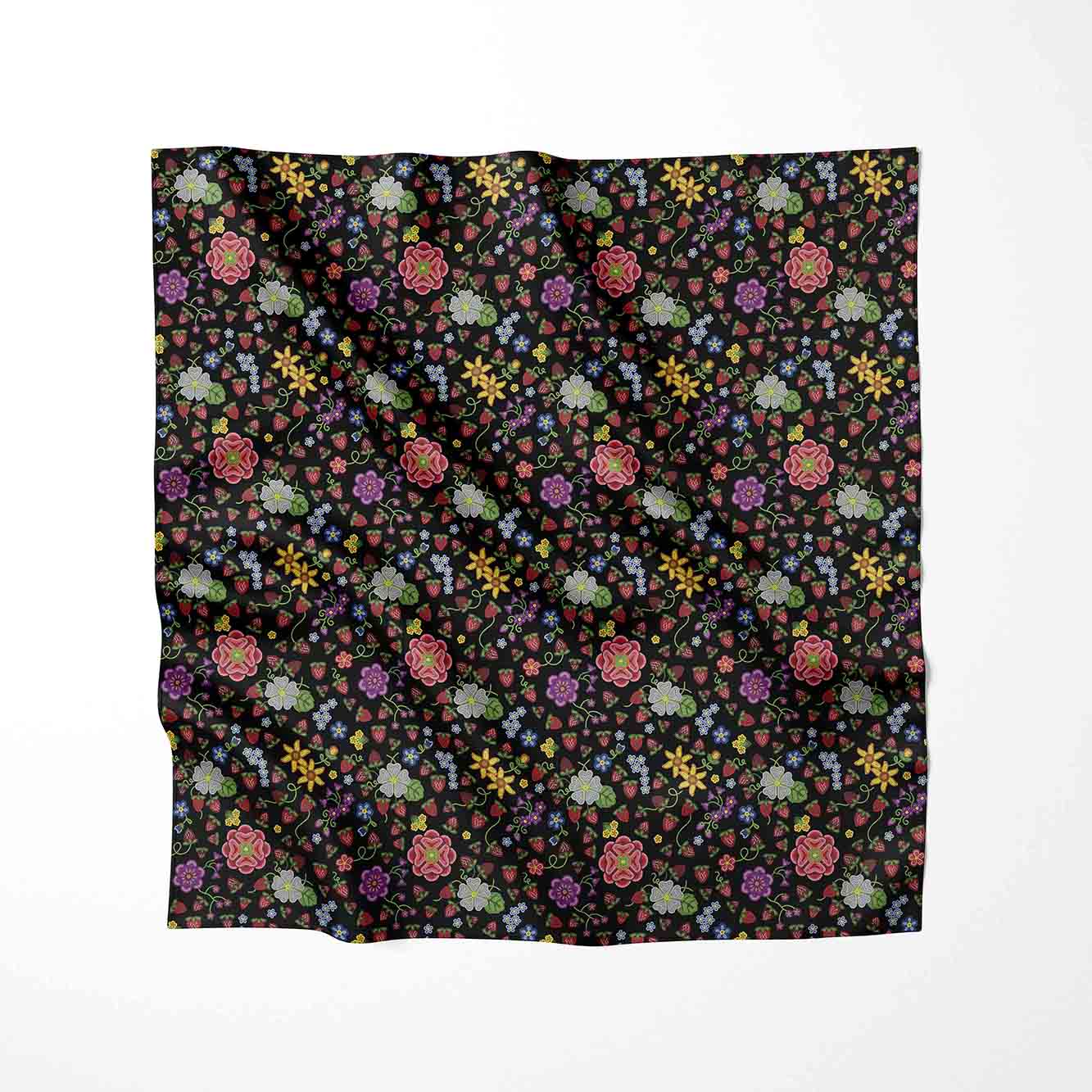 Berry Pop Midnight Satin Fabric By the Yard Pre Order