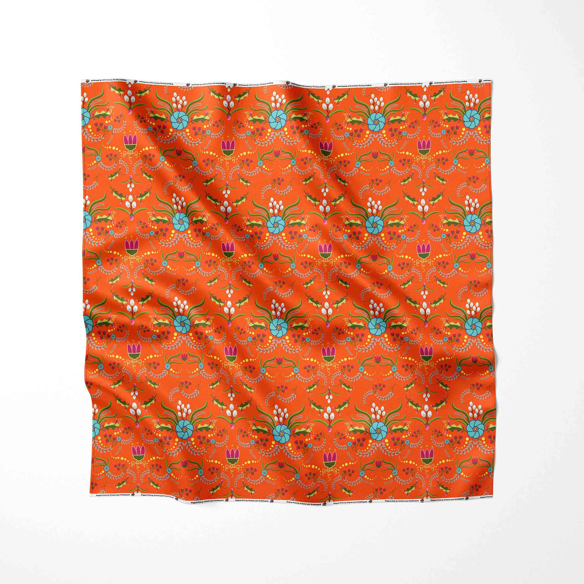 First Bloom Carrots Satin Fabric By the Yard Pre Order