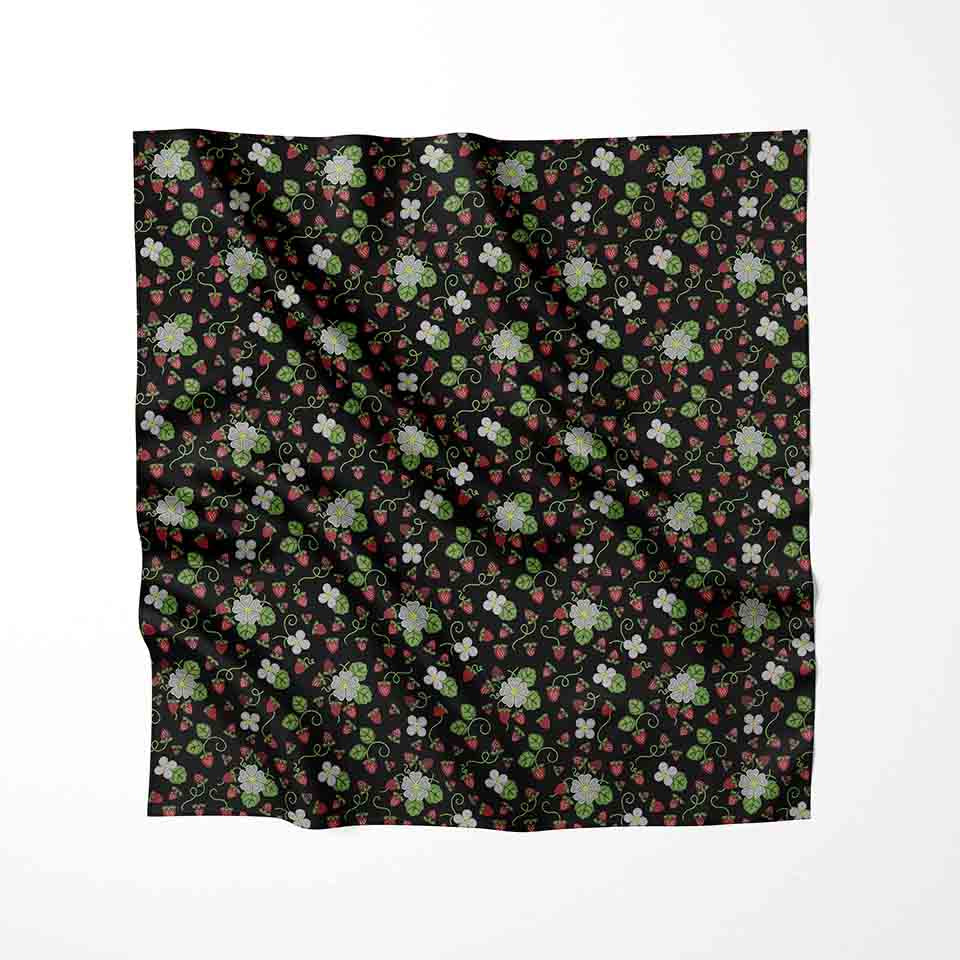 Strawberry Dreams Midnight 56 Inch Cotton Poplin Pre Order