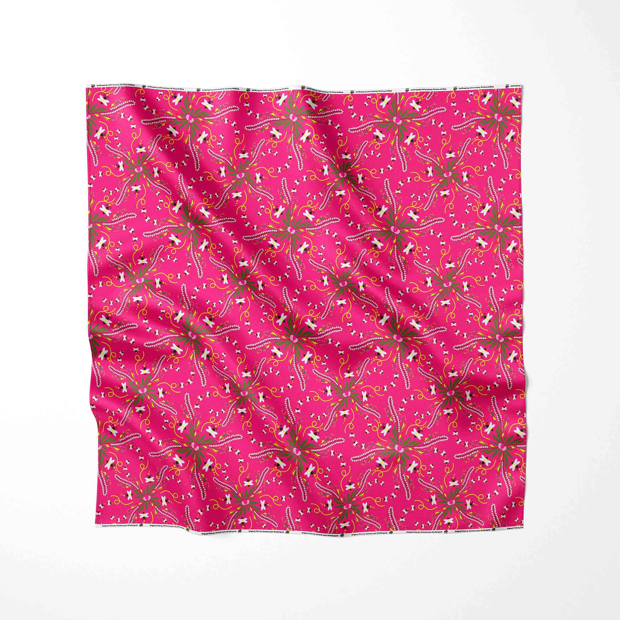 Willow Bee Bubblegum Satin Fabric By the Yard Pre Order