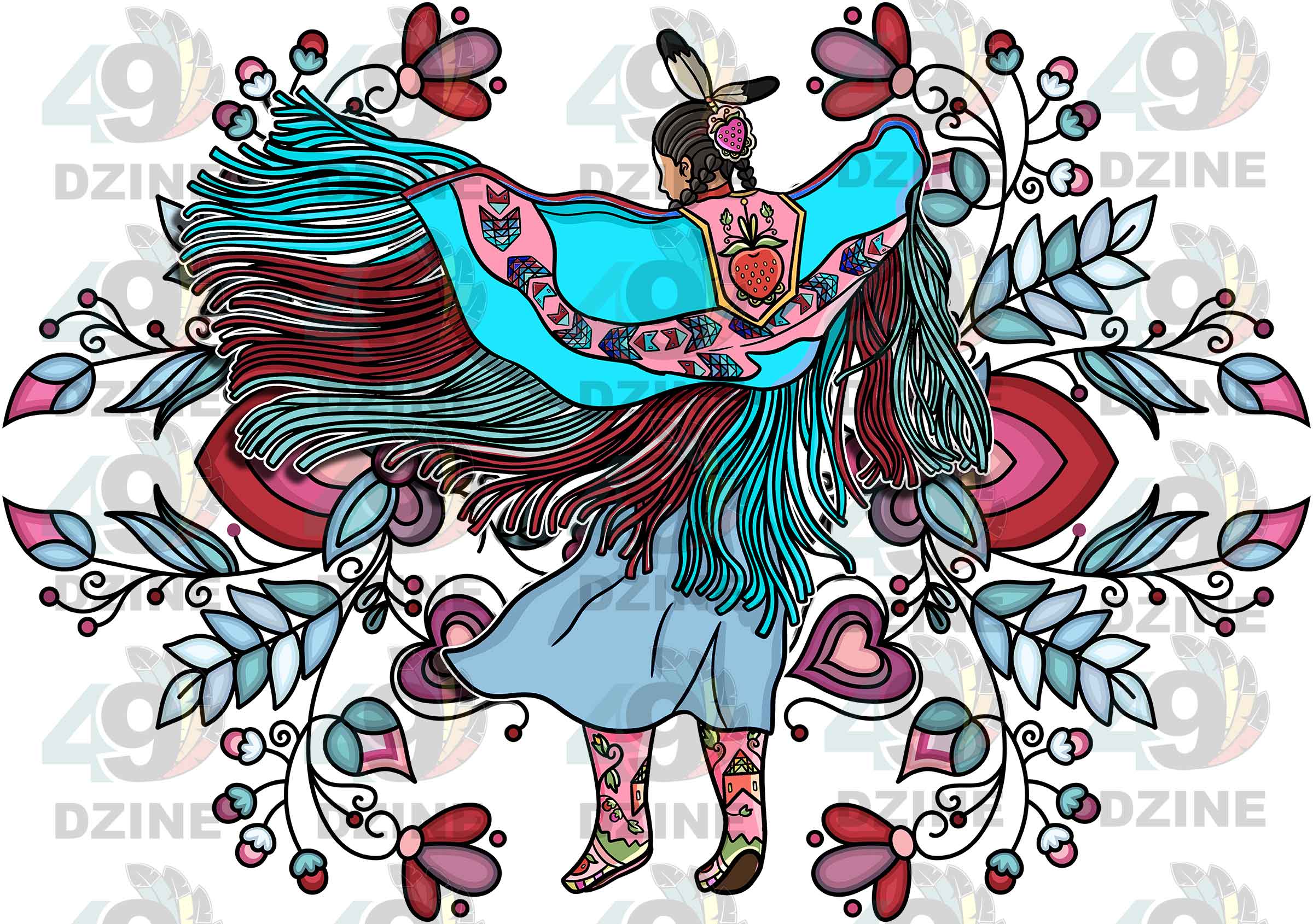 Fancy Dancer with background 4 Transfer (Various Sizes)