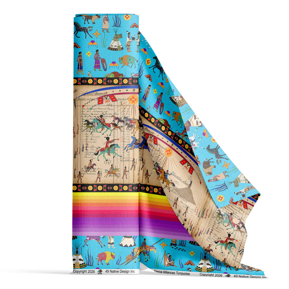 Fierce Alliances Turquoise Satin Fabric By the Yard Pre Order