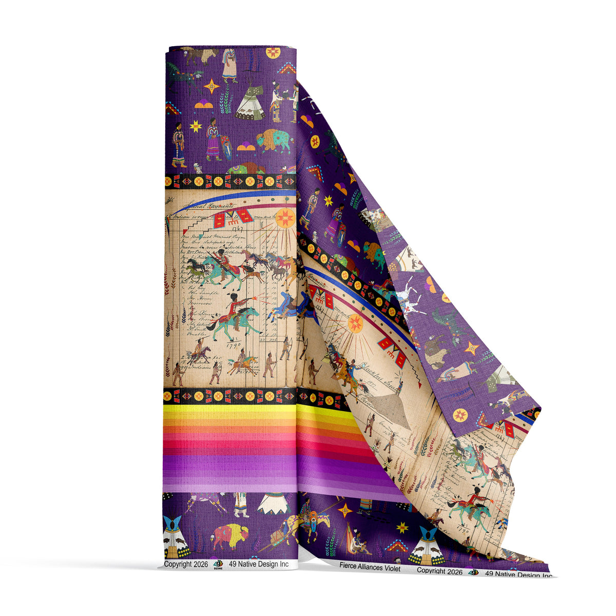Fierce Alliances Violet 42 Inch Cotton Poplin Pre Order