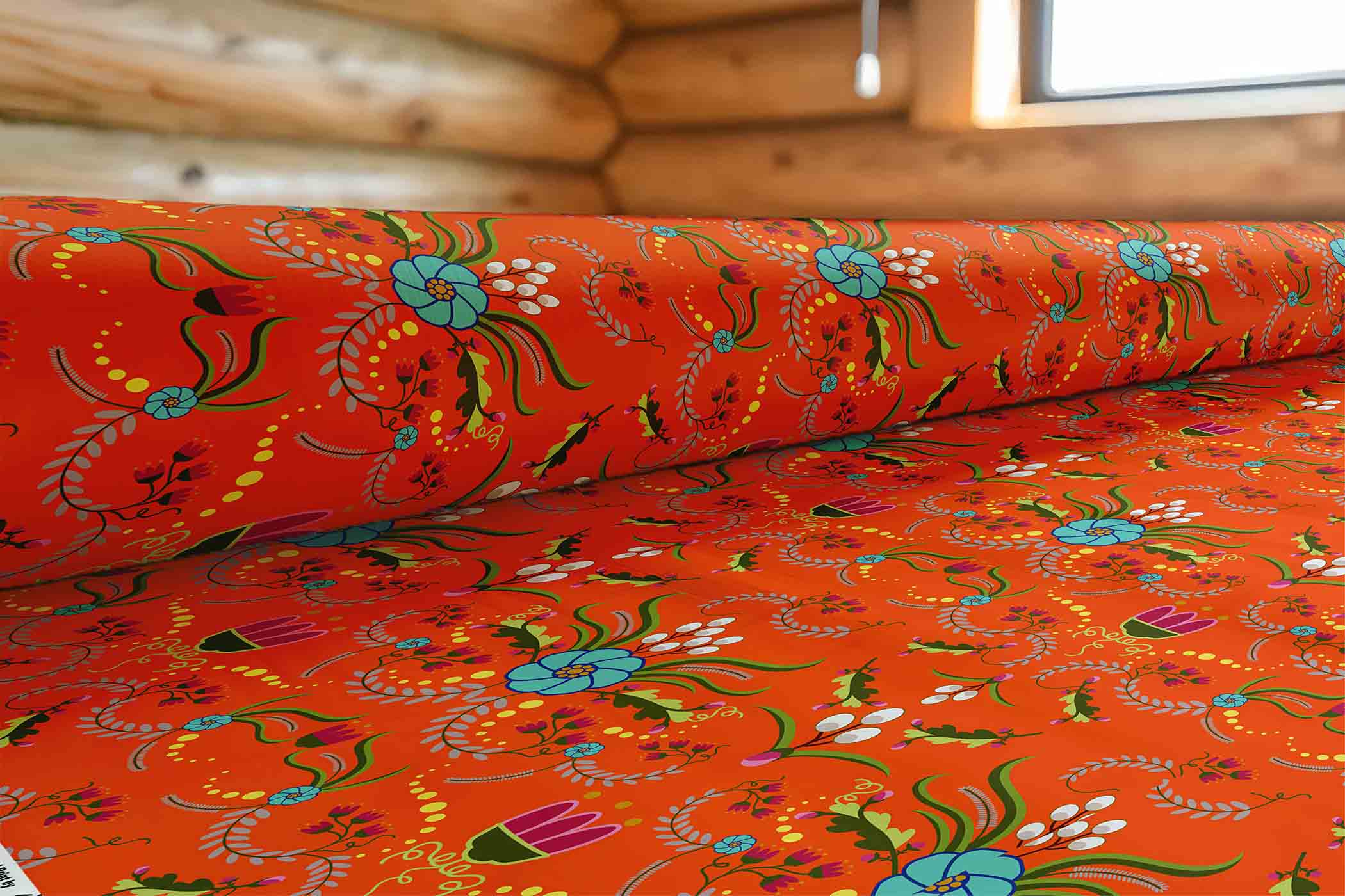 First Bloom Carrots Satin Fabric By the Yard Pre Order