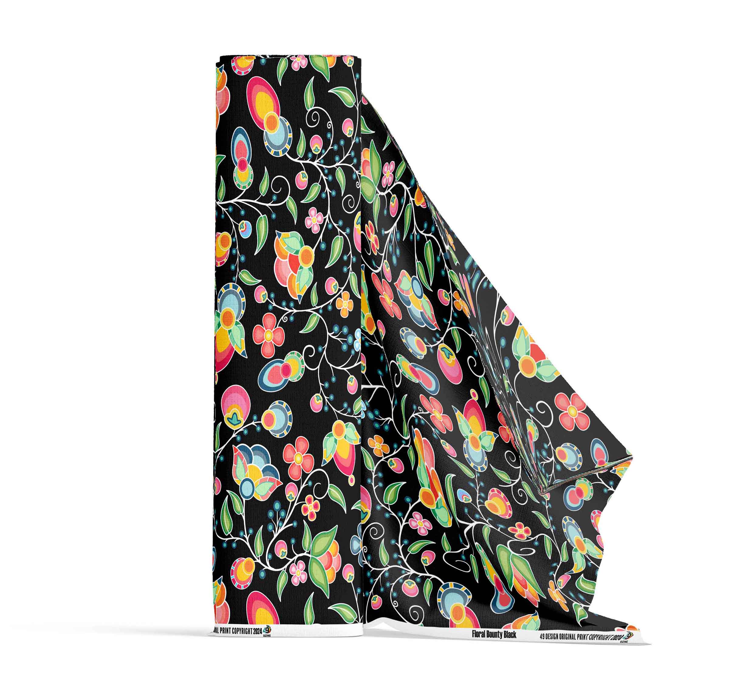 Floral Bounty Black 56 Inch Cotton Poplin Pre Order