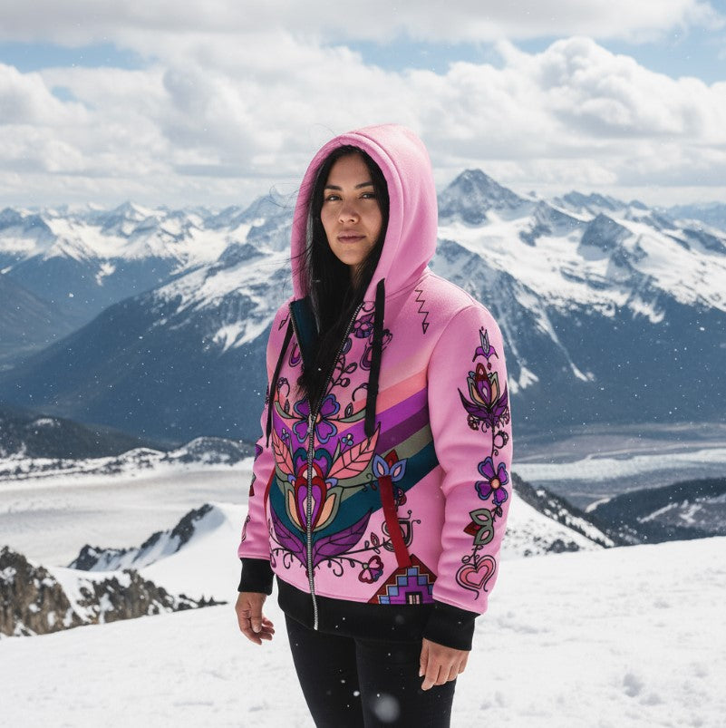 Frosted Leaf Spirit Women's Sherpa Hoodie