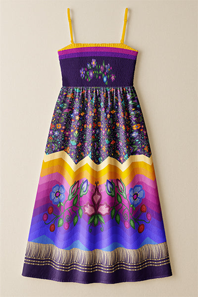 Garden Halo Purple 3 Smock Top Dress
