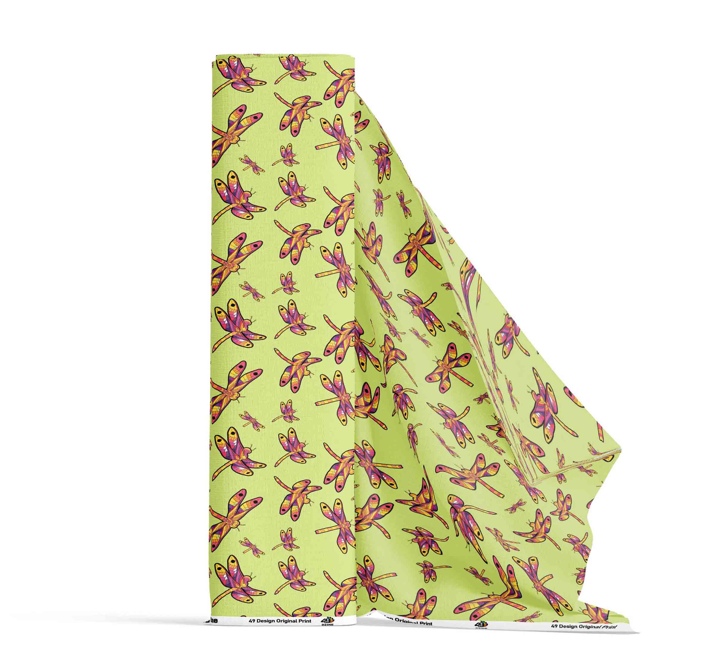 Gathering Lime Satin Fabric By the Yard Pre Order