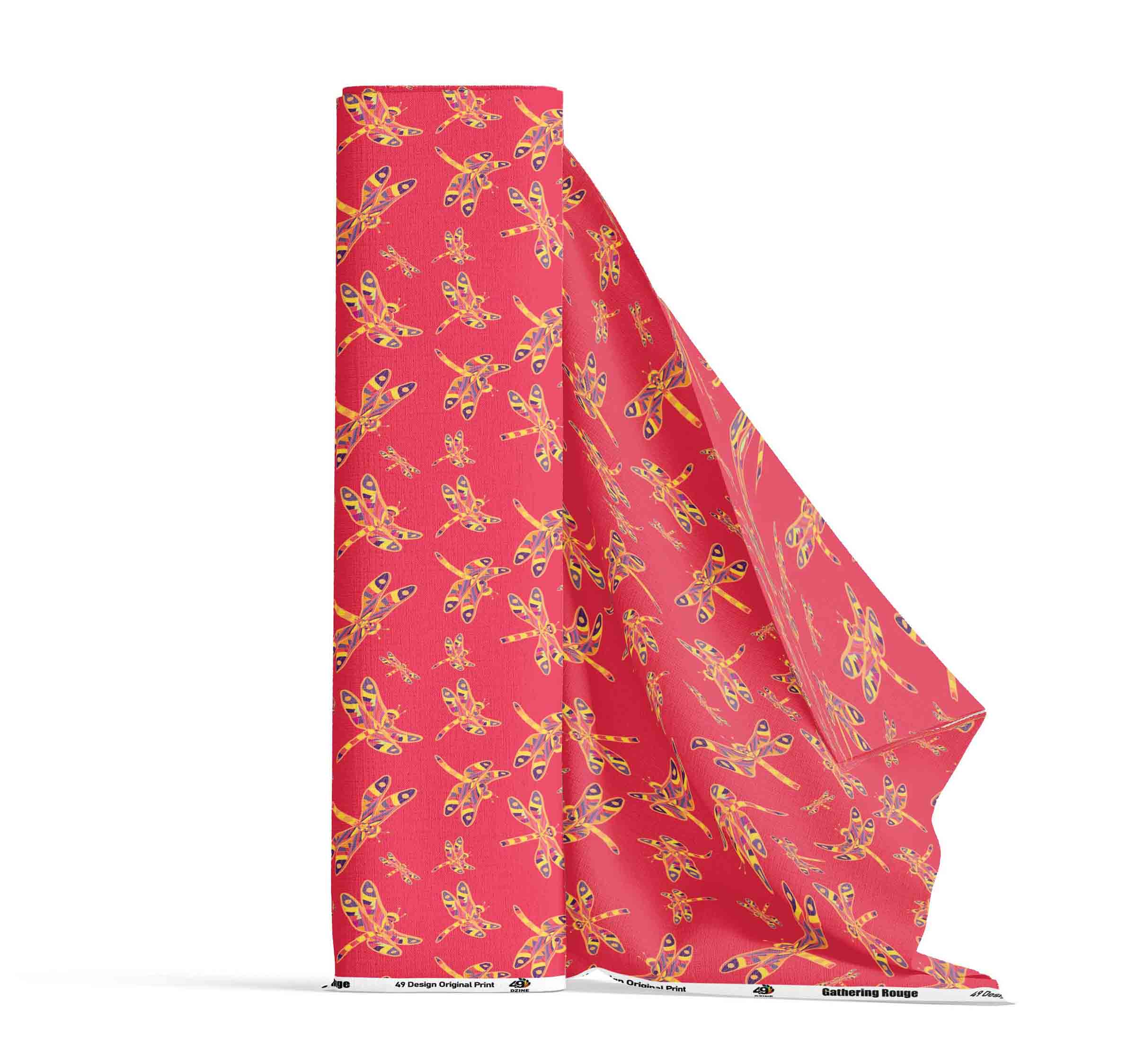 Gathering Rouge Satin Fabric By the Yard Pre Order