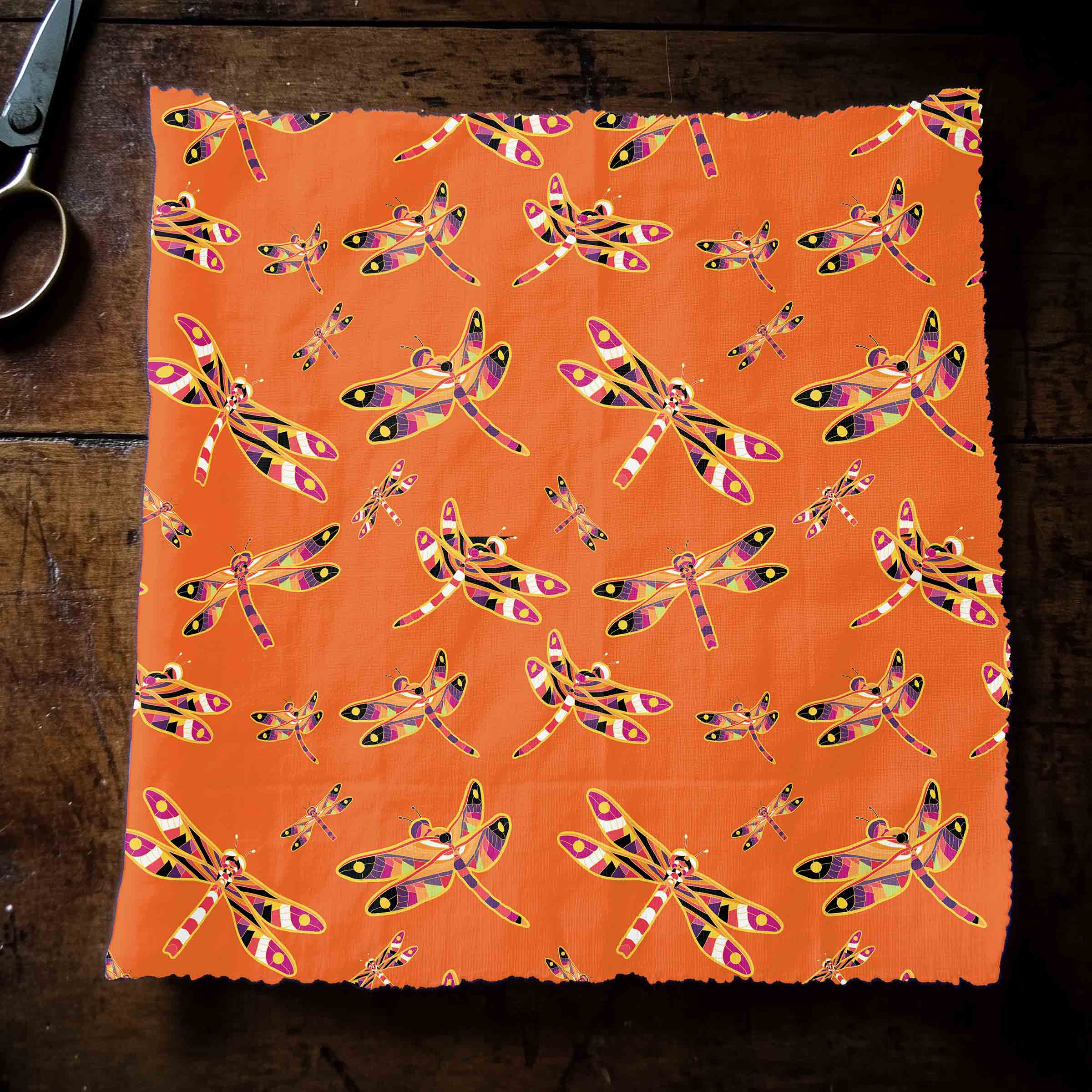 Gathering Yellow Black Orange Satin Fabric By the Yard Pre Order