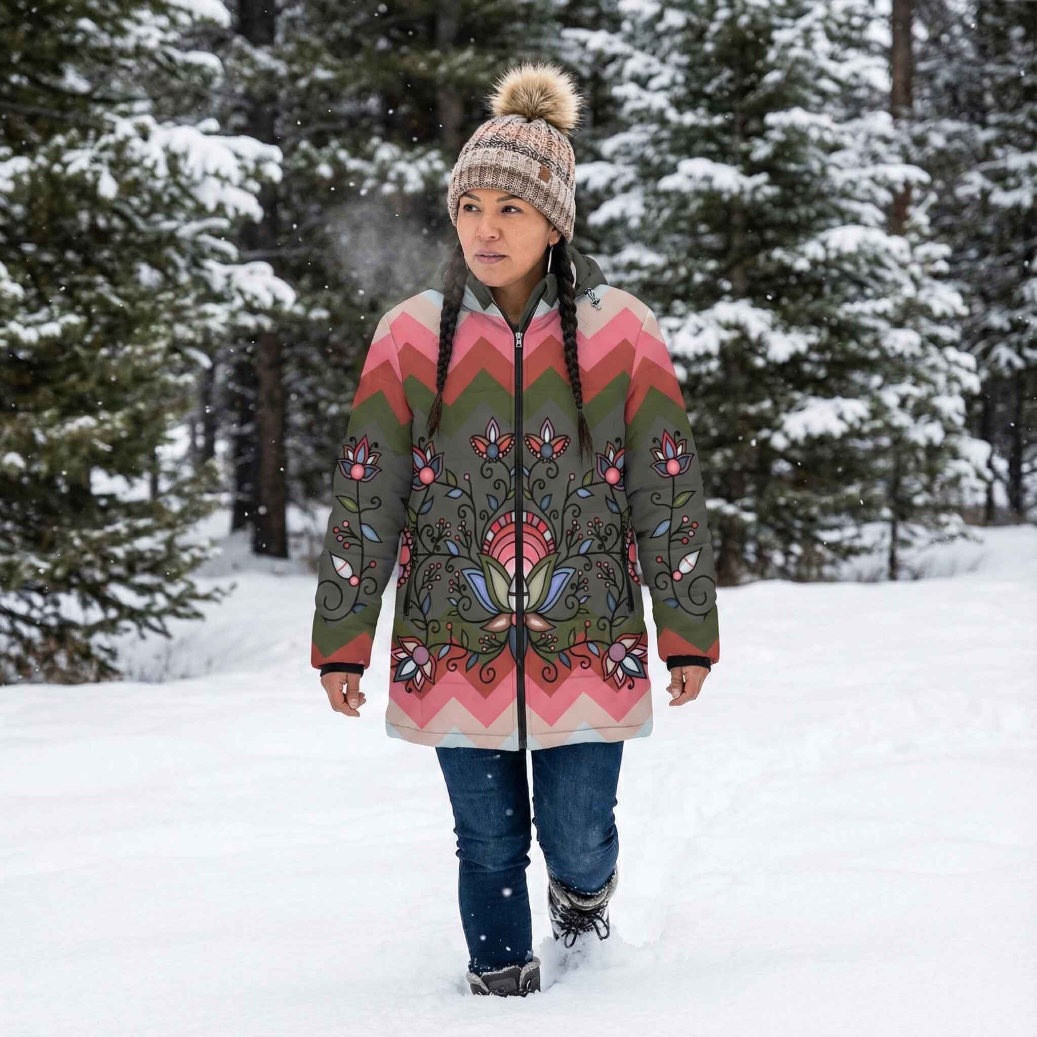 Glacial Gardenia Women's Hooded Puffer Coat